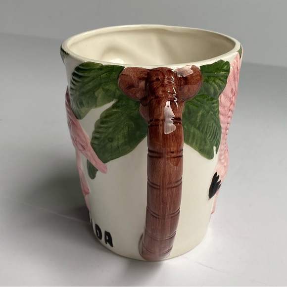 Vintage Flamingo Mug Embossed Pink White 1992 Ceramic says Florida Birds Nature - Picture 9 of 15